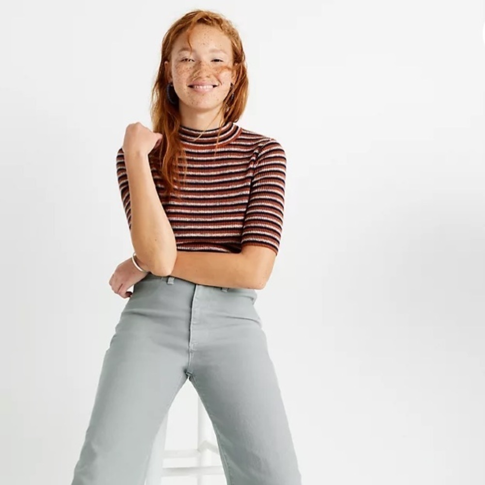 Madewell size 27 tan wide leg crop pants